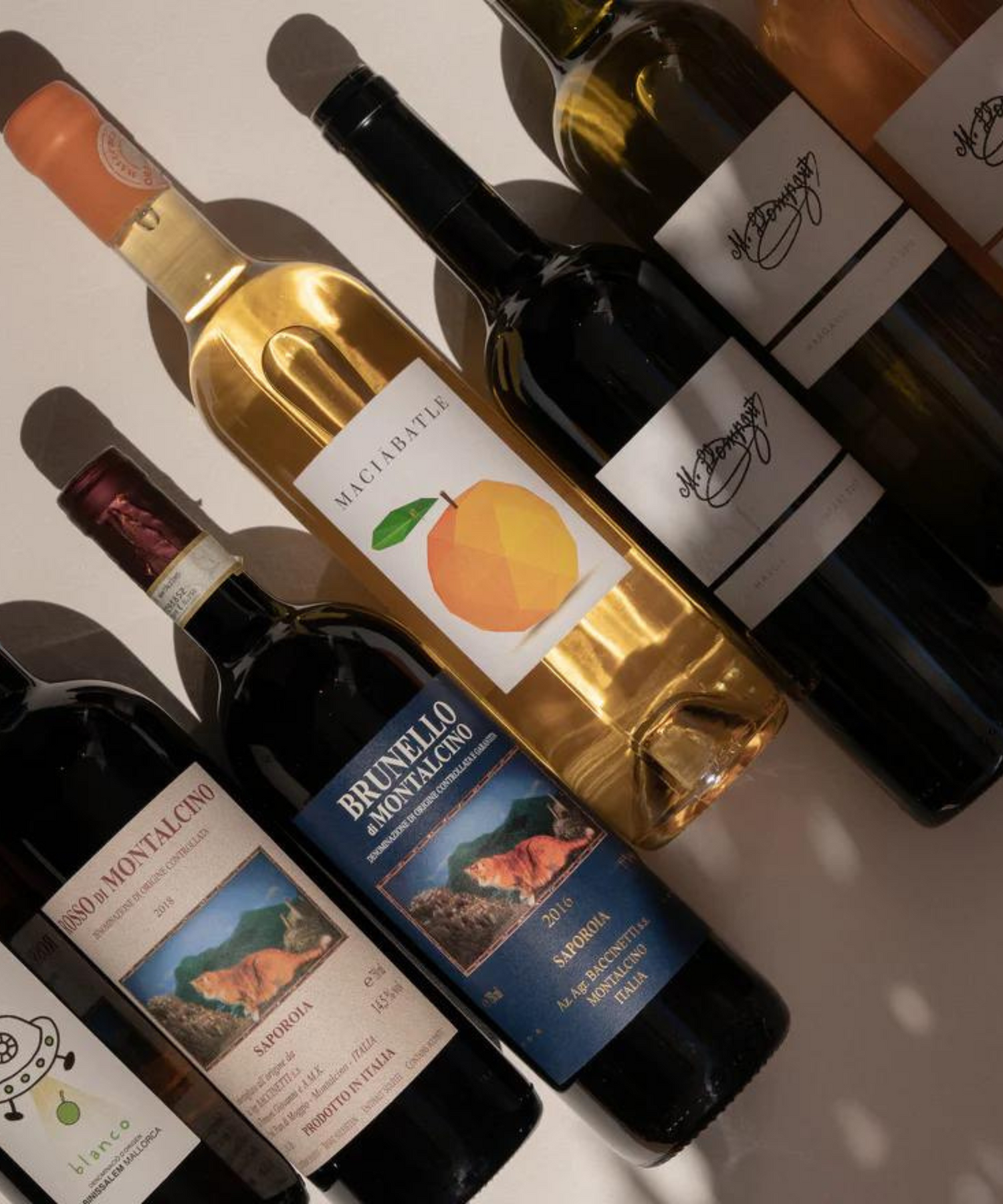 bottles wine mallorca and italy